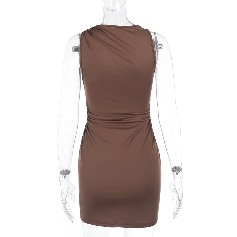 Drifted Mini Dress - Brown