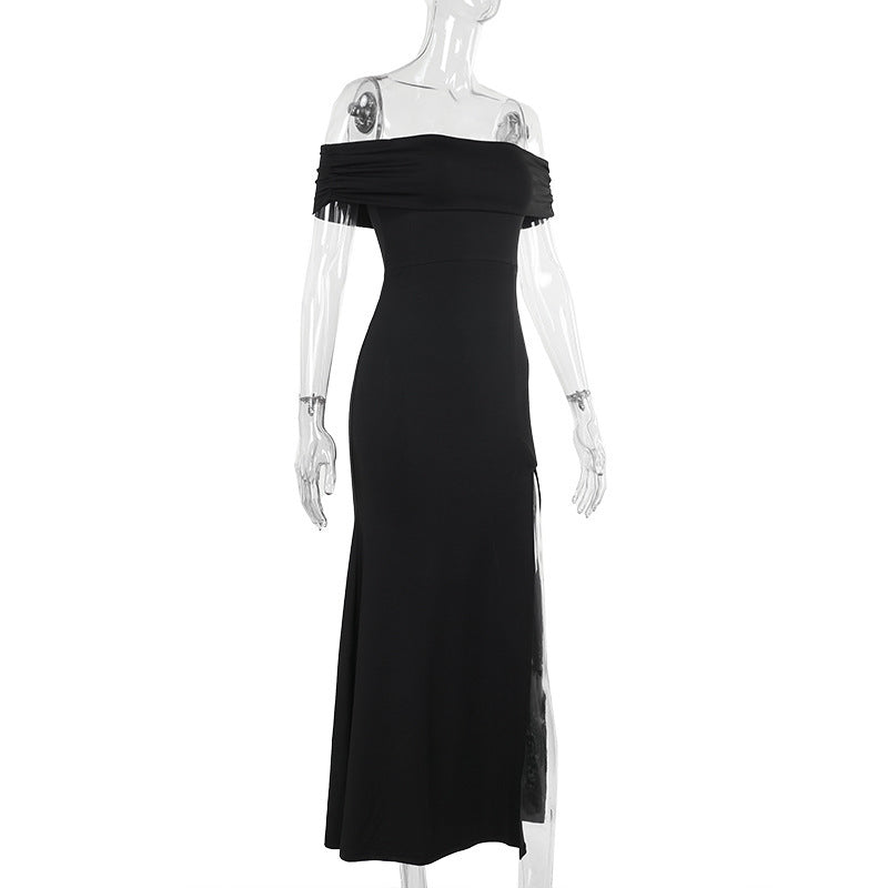 Showstopper Slit Dress-Black