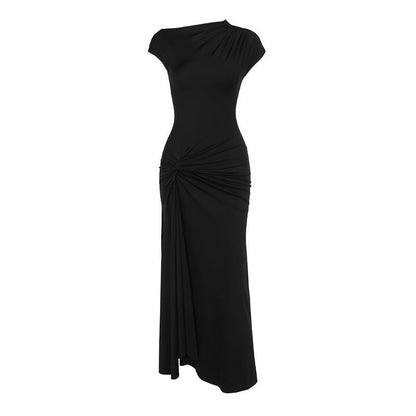 Americana Slit Dress-Black