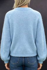 Sky Blue Open Front Fuzzy Cardigans