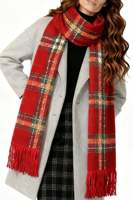 Checkered Warm Christmas Scarf