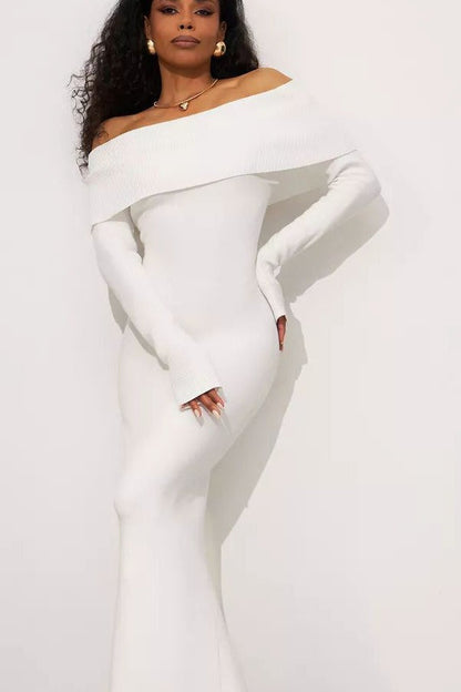 Off Shoulder Knit Party Dress