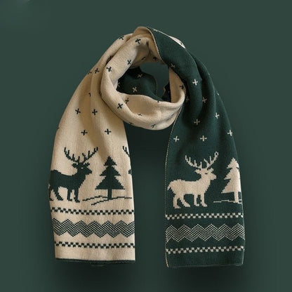 Reindeer Knit Christmas Scarf