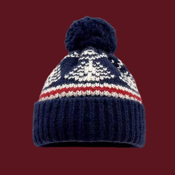 Textured Pom Pom Christmas Hat