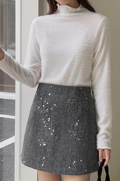 Crystal Bead Embellished Christmas Skirt