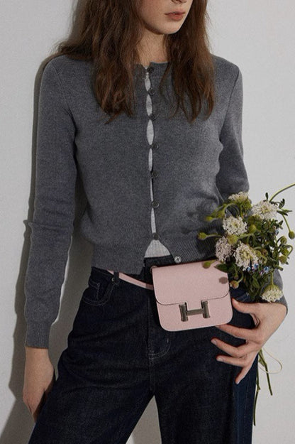 Colorblock Fake Two Piece Christmas Cardigan