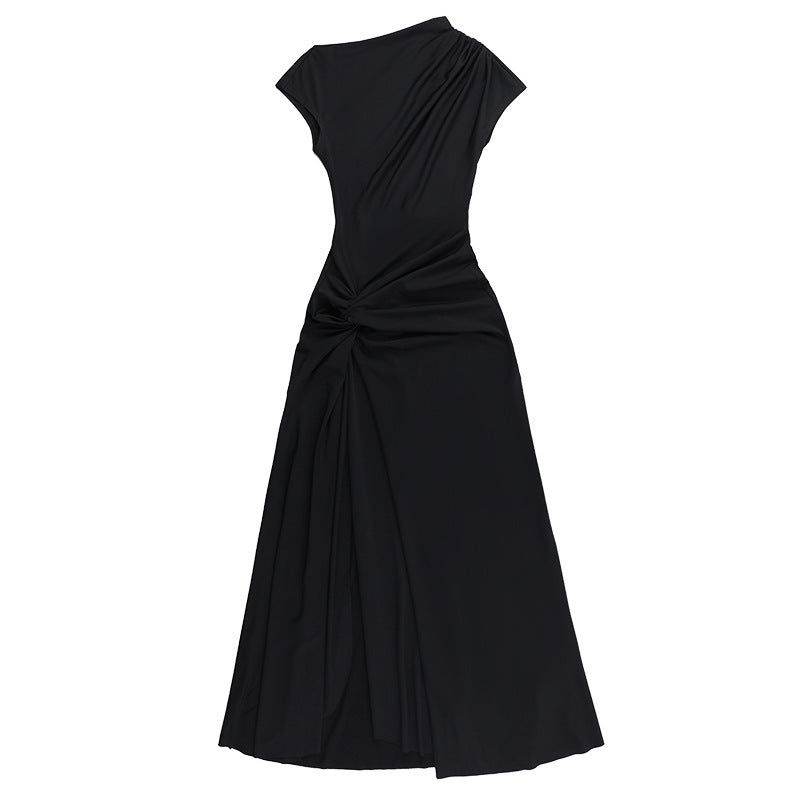 Americana Slit Dress-Black