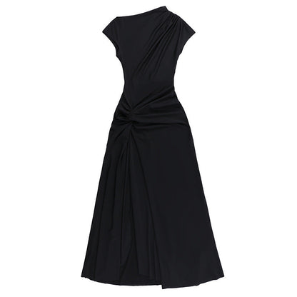 Americana Slit Dress-Black