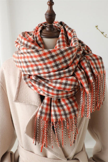 Checkered Thermal Shawl Christmas Scarf