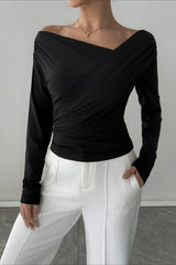 Crossover Off Shoulder Ruched Top