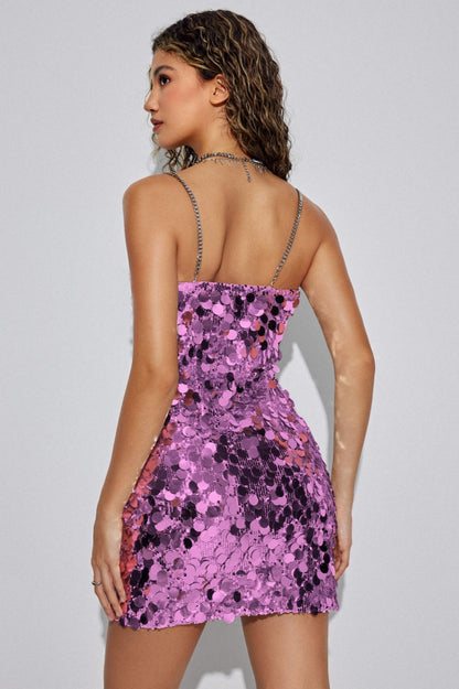 Sequin Strappy Slip Dress
