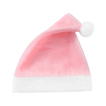 Plush Santa Claus Cosplay Party Hat For New Year Celebrations Pink Hat-L