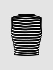 Vibemartini Classy Stripe Crop Tank Top