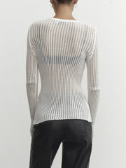 Vibemartini See Through Ribbed Mesh Top