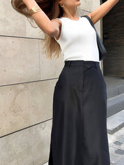 Vibemartini Basic Buttoned Maxi Skirt