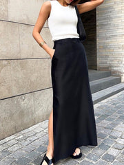 Vibemartini Basic Buttoned Maxi Skirt