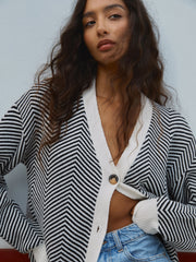 Vibemartini Oversized Herringbone Cardigan
