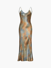 Vibemartini Neptune Satin Open Back Long Dress