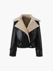 Vibemartini Too Blessed Sherpa Lined Shearling Leather Flight Jacket