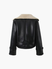 Vibemartini Too Blessed Sherpa Lined Shearling Leather Flight Jacket