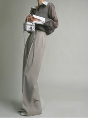 Vibemartini Semi-Sheer Leisure See Through Shirt With Cami Top