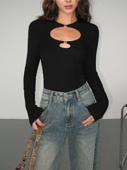 Vibemartini Double Keyholes Long Sleeve Top