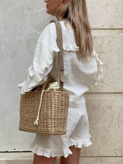 Vibemartini Pure Cotton Ruffle Decor Shorts Set