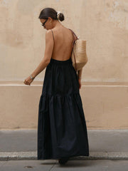 Vibemartini Solid Backless Long Dress