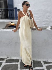 Vibemartini Creamy Halter Long Dress