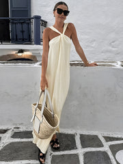 Vibemartini Creamy Halter Long Dress