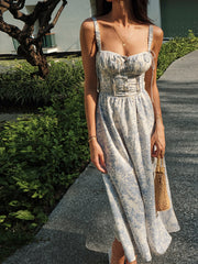 Vibemartini Sapphire Garden Floral Cami Midi Dress