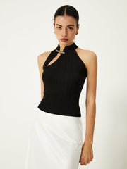 Vibemartini Asymmetrical Button Sweater Vest