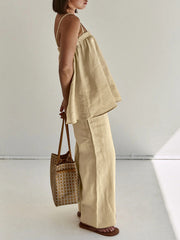 Vibemartini Solid Casual Pants Set
