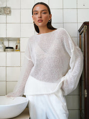 Vibemartini Hollow Draped Snug Knit Top