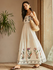 Vibemartini Backless Pleated Floral Dress