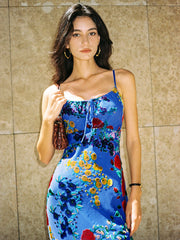 Vibemartini Velvet Floral Appliqu茅 Cami Dress