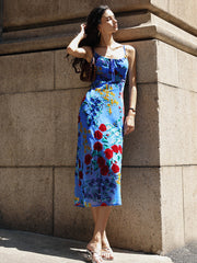 Vibemartini Velvet Floral Appliqu茅 Cami Dress