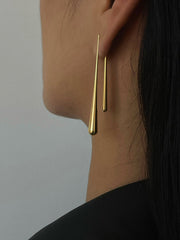 Vibemartini Asymmetrical Golden Water Drop Earrings