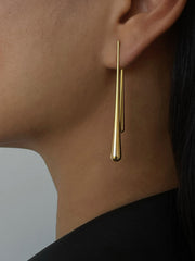 Vibemartini Asymmetrical Golden Water Drop Earrings