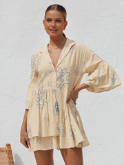 Vibemartini Oversized Sun Print Short Dress