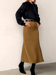 Vibemartini Minimalist Plain Maxi Skirt Without Belt