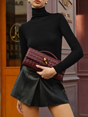 Vibemartini Two Way Woven Flap Clutch Shoulder Bag