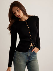 Vibemartini Button Down Skinny Knit Top