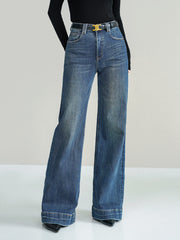 Vibemartini Mid-Waist Bootcut Denim Jeans Without Belt