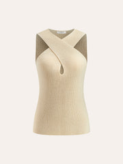 Vibemartini Halter Cross-Over Collar Tank Top