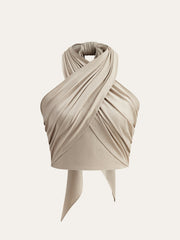 Vibemartini Cotton & Line Crisscross Halter Tank Top