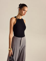 Vibemartini Metal Decor Sleeveless Top