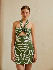 Vibemartini Print Cut Out Halter Dress