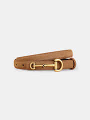 Vibemartini Horsebit Buckle Suede Effect Thin Belt
