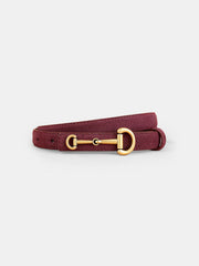 Vibemartini Horsebit Buckle Suede Effect Thin Belt